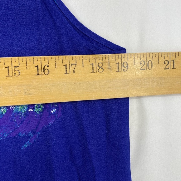 Connie Choi Womens Medium Sleeveless Maxi Dress Blue Fish Seashell Print Vintage - Picture 9 of 11